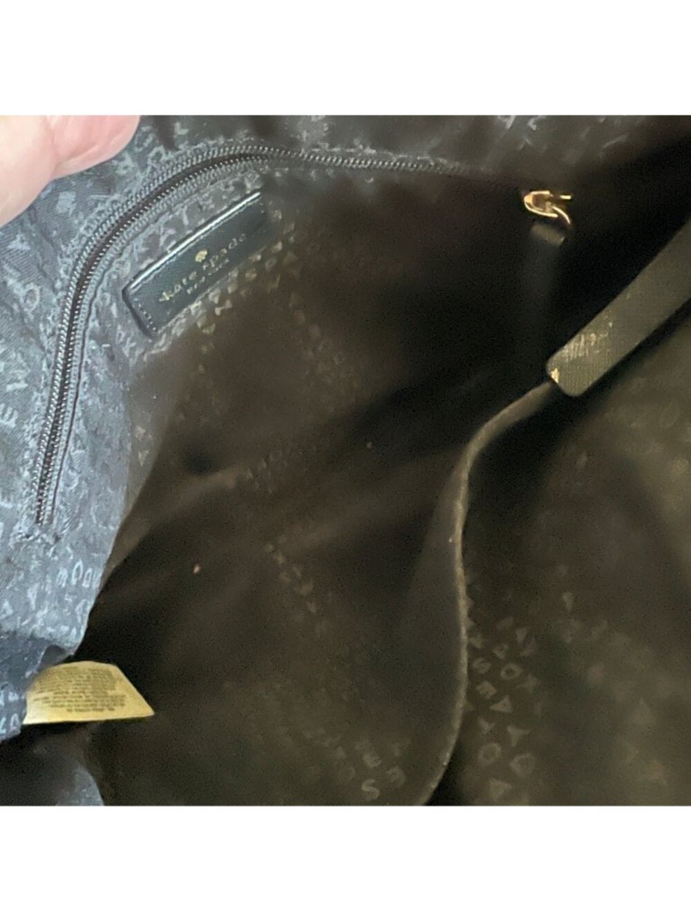 Kate Spade Black Crossbody Bag With Gold Hardware & Interior Logo Print - Picture 3 of 5